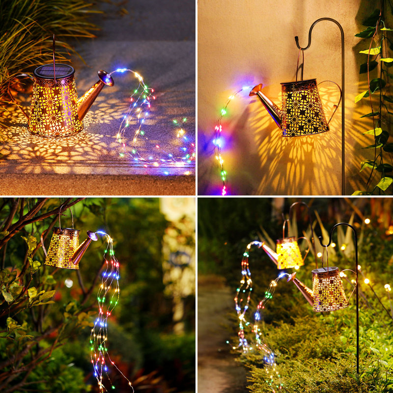 BUCASA 6'' Solar Powered Integrated LED Color Changing Outdoor Lantern & Reviews Wayfair